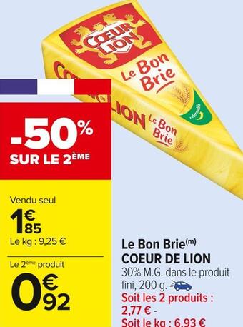 Carrefour Market Coeur de lion le bon brie offre
