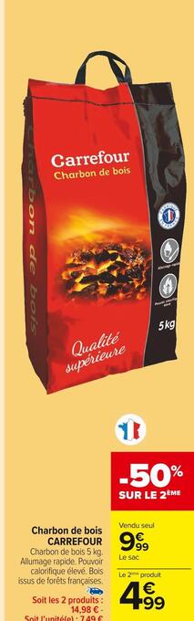 Carrefour Market Carrefour charbon de bois offre