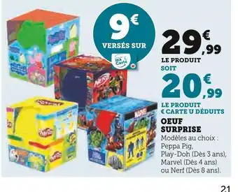 Super U Oeuf surprise offre