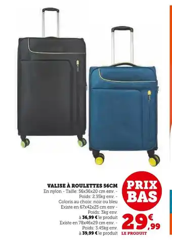 Super U Valise à roulettes 56cm offre