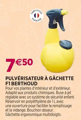 Delbard Berthoud pulvérisateur à gâchette f1 offre