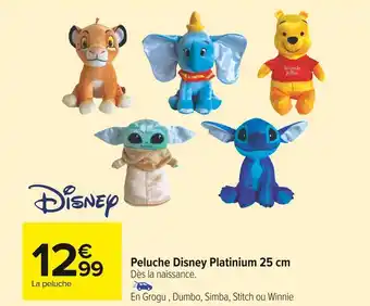 Carrefour Market Peluche disney platinium 25 cm offre