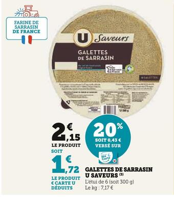 Super U U saveurs galettes de sarrasin offre