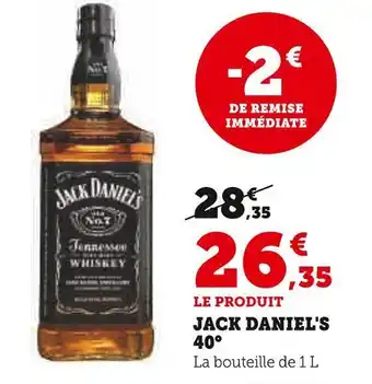 Super U Jack daniel's jack daniel's 40° offre