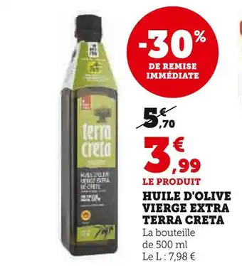 Super U Terra huile d'olive vierge extra creta offre