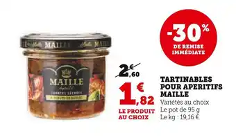 Super U Maille tartinables pour aperitifs offre