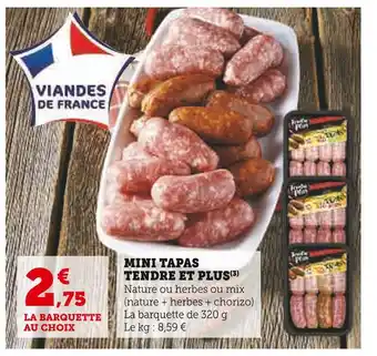 Super U Tendre et plus mini tapas offre