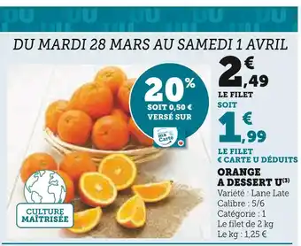 Super U U orange a dessert offre