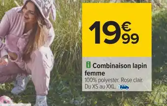 Carrefour Combinaison lapin femme offre