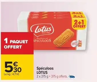 Carrefour Lotus spéculoos offre