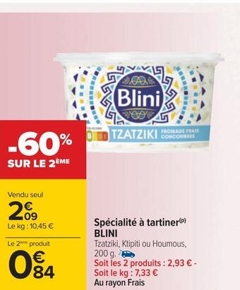 Carrefour Blini spécialité à tartiner offre