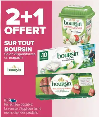 Carrefour Boursin 2+1 offert sur tout boursin offre