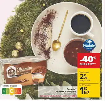 Carrefour Carrefour origina desserts offre