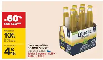 Carrefour Corona sunset bière aromatisée offre