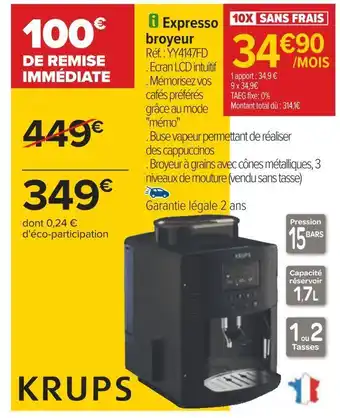 Carrefour Expresso expresso broyeur offre