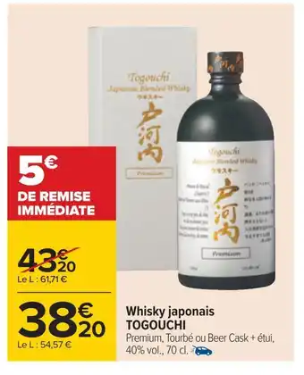 Carrefour Togouchi whisky japonais offre