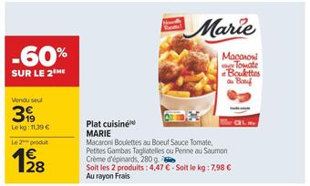 Carrefour Marie plat cuisiné offre