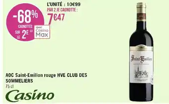 Casino aoc saint-emilion rouge hve club des sommeliers