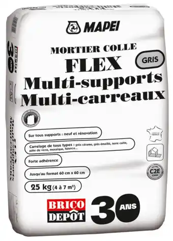 Brico Dépôt Mortier-colle flex multi-supports gris* offre