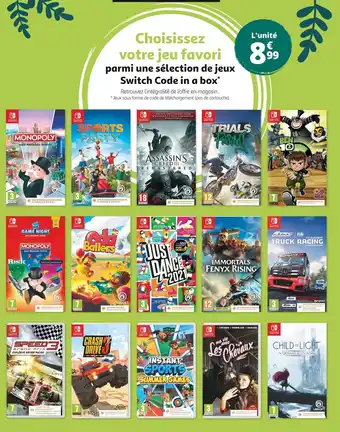 Auchan Jeux petits prix switch offre