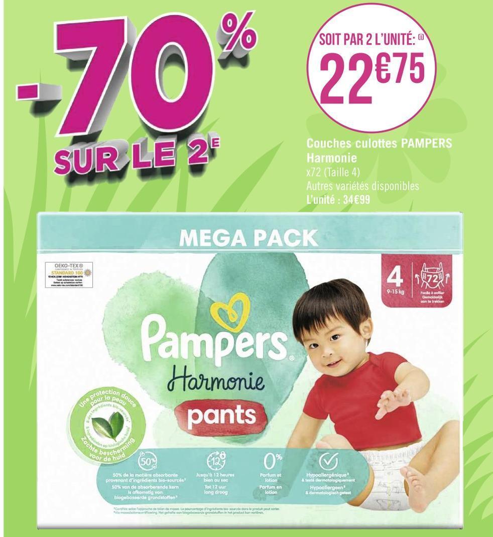 Promo Pampers couches culottes harmonie chez Casino Hyperfrais