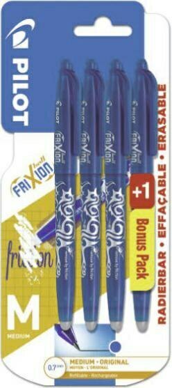 Géant Casino 3+1 stylos roller encre effaçable moyen (noir,bleu,rouge et vert) offre