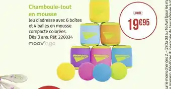 Moov'ngo chamboule-tout en mousse