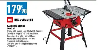 Brico Cash Einhell table de sciage 2000 w offre
