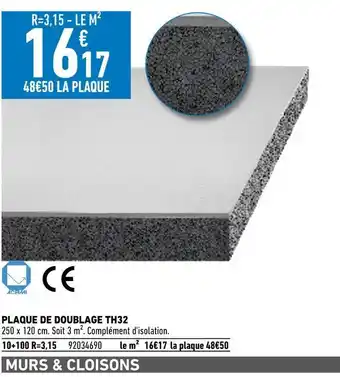 Brico Cash Plaque de doublage th32 offre