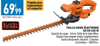 Black+decker taille-haies électrique 50 cm 450 w