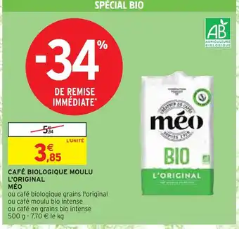 Intermarché Méo café biologique moulu l'original offre