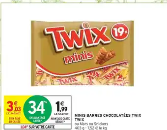 Intermarché Twix minis barres chocolatées twix offre