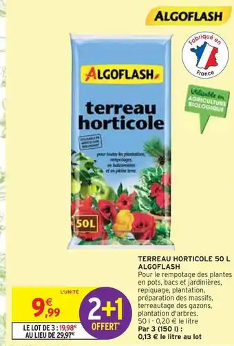 Intermarché Algoflash terreau horticole 50 l offre