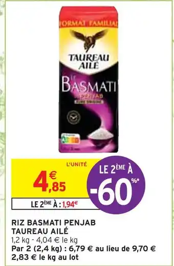 Intermarché Taureau ailé riz basmati penjab offre