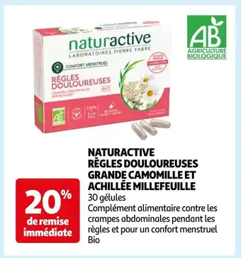 Auchan Naturactive naturactive règles douloureuses grande camomille et achillée millefeuille offre