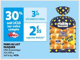 Auchan Pasquier pains au lait offre