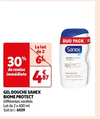 Auchan Sanex gel douche biome protect offre