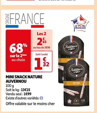 Auchan Auvernou mini snack nature offre