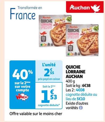 Auchan Supermarché Auchan quiche lorraine offre