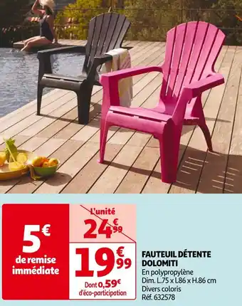 Auchan Fauteuil détentedolomiti offre