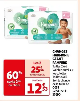 Auchan Supermarché Pampers changes harmonie géant offre