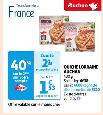 Auchan Auchan quiche lorraine offre