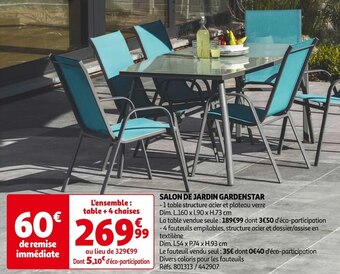 Auchan Gardenstar salon de jardin offre