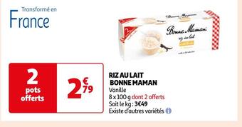 Auchan Supermarché Bonne maman riz au lait offre