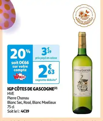 Auchan Supermarché Pierre chanau igp côtes de gascogne offre