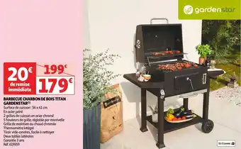 Auchan Gardenstar barbecue charbon de bois titan offre