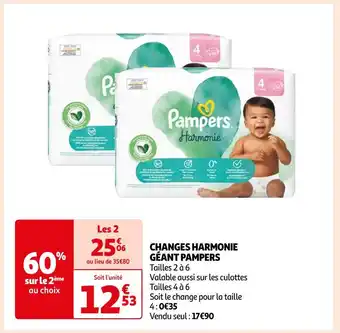 Auchan Pampers changes harmonie géant offre