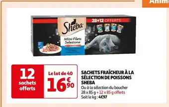 Auchan Supermarché Sheba sachets fraîcheur à la sélection de poissons offre
