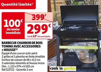 Cook'in garden barbecue charbon de bois tonino avec accessoires + housse