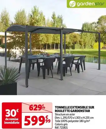 Auchan Gardenstar tonnelle extensible sur roulette offre